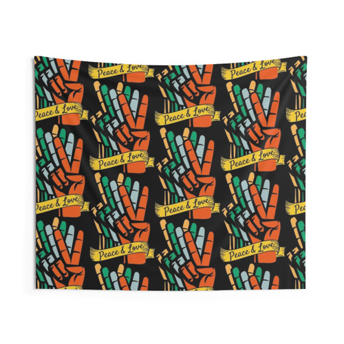 Peace and Love Hippie Tapestry Wall Hanging
