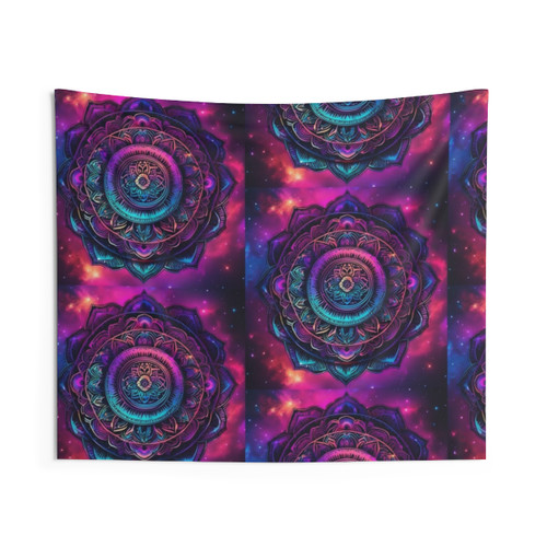 Mystical Bloom Floral Mandala Tapestry Wall Decor