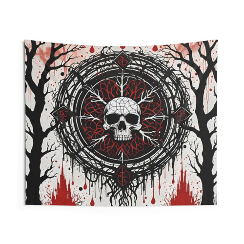 Sinister Spider Web Mandala Tapestry for Gothic Home Decor