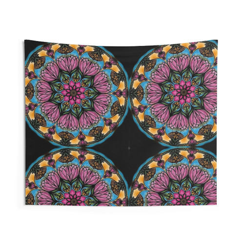 Mandala Pattern Lotus Flower Tapestry