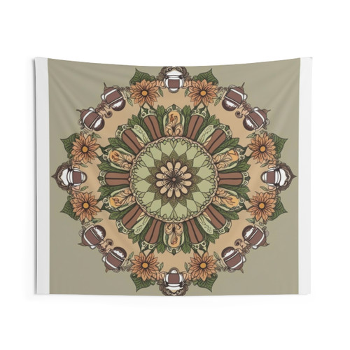 Tea Time Mandala Tapestry - Bohemian Wall Hanging Decor