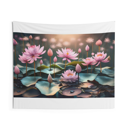 Stunning Lotus Flower Tapestry Wall Hanging