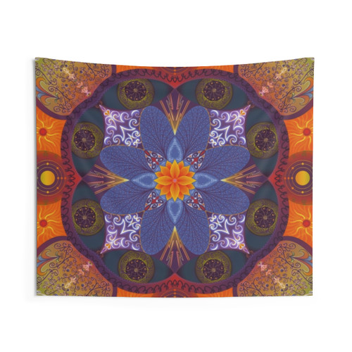 Colorful Mandala Tapestry by Lidocaine Art