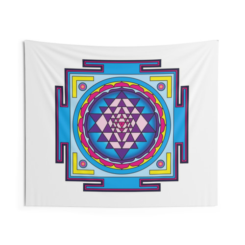 Sri Yantra Mandala Tapestry - Sacred Geometry Wall Hanging