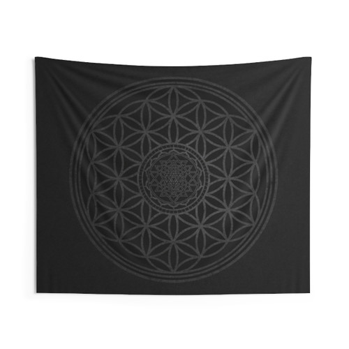 Dark Sacred Unity Sacred Geometry Tapestry Wall Art
