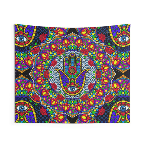 Hamsa Harmony Mandala Tapestry