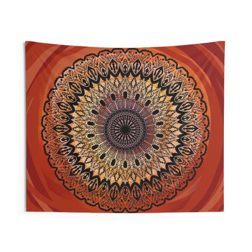 Warm Mandala Tapestry Wall Hanging