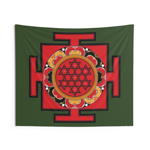 Shiva Shakti Yantra Spiritual Tapestry Wall Decor