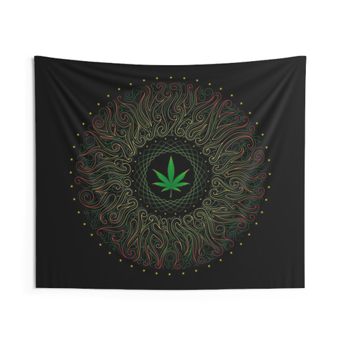 Cannabis Mandala Tapestry Wall Art