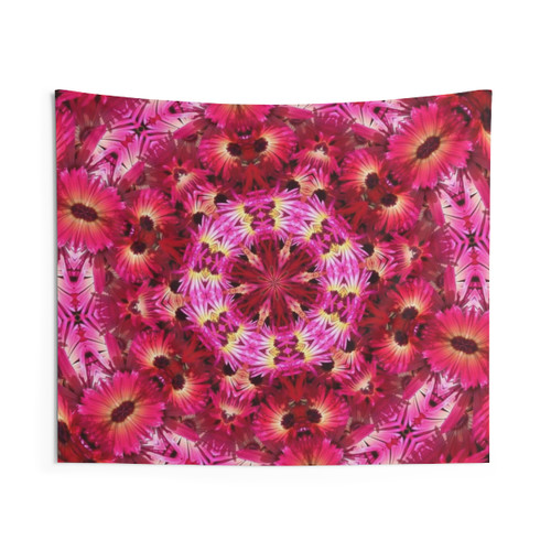 Fantasy Shocked Tapestry Artwork with Mandala, Fairies, and Nature Spirits