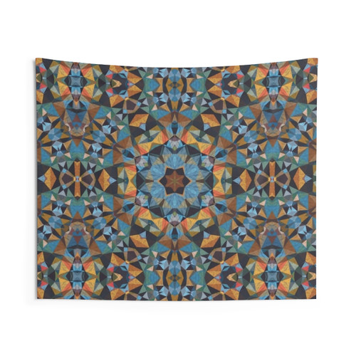 Psychedelic Floral Kaleidoscope Tapestry Wall Hanging