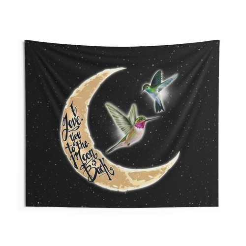 Vibrant Hummingbird Lovers Tapestry Wall Art