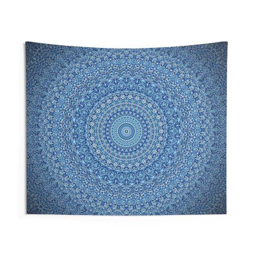 Mandala Pattern Blue Tapestry - Bohemian Home Decor