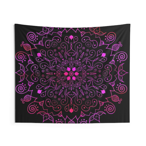Fuschia and Purple Mandala Tapestry