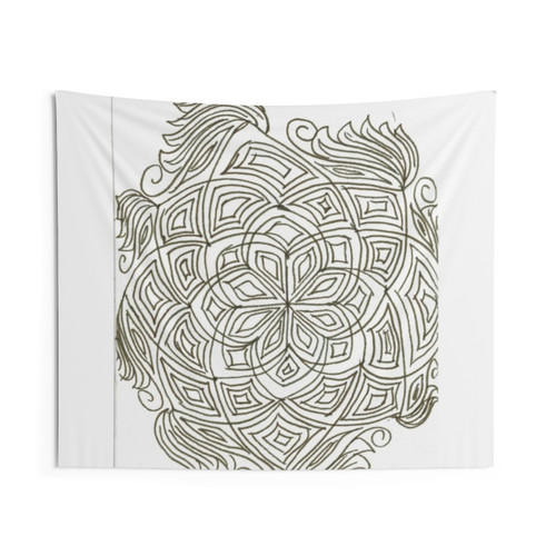 Mandala Nature Floral Tapestry with Botanical Designs