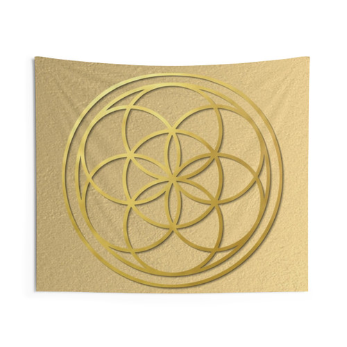 Seed of Life sacred geometry mandala tapestry wall hanging
