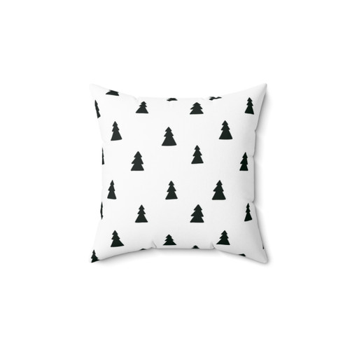 Black Modern Christmas Tree Pattern Pillow