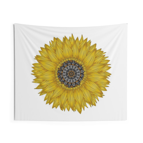 Golden Mandala Sunflower Tapestry Wall Decor