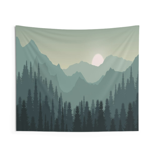 Mountain Fog Nature Tapestry Wall Hanging