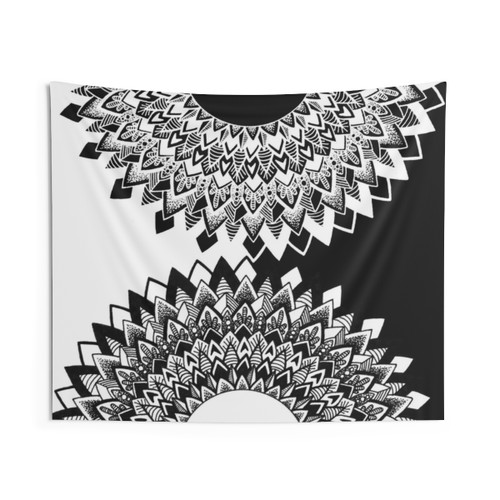 Mandala Mirror Tapestry - Yin Yang Wall Hanging