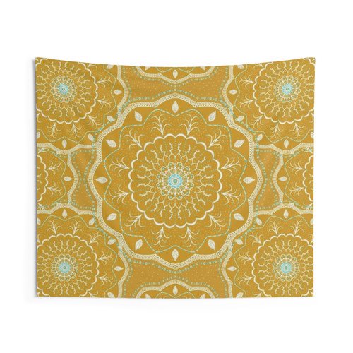 Yellow Mandala Design Tapestry Wall Hanging