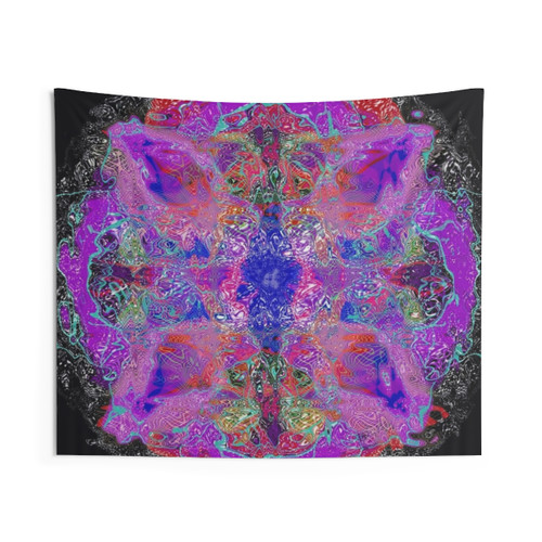 Peakin' Mandala Tapestry with Psychedelic Colors