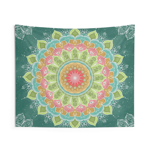 Buddha Bliss Tapestry featuring a mandala design