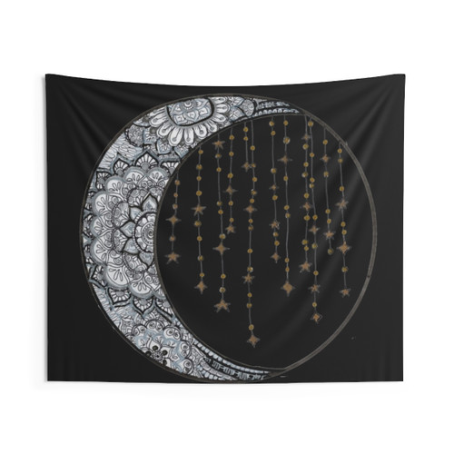 Glimmering Star and Moon Tapestry Decor