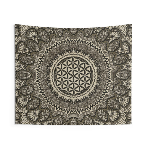Flower of Life Mandala Tapestry on Canvas