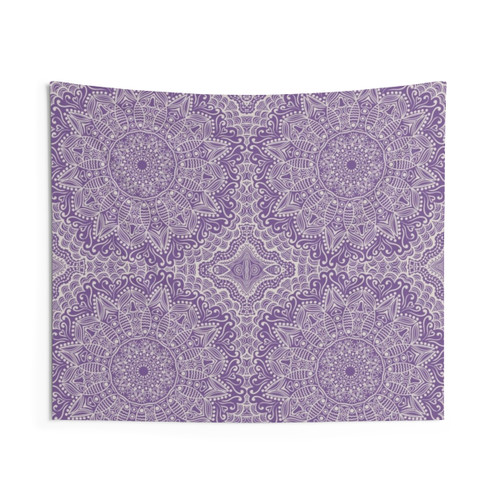 Lavender Mandala Patterned Tapestry Wall Hanging