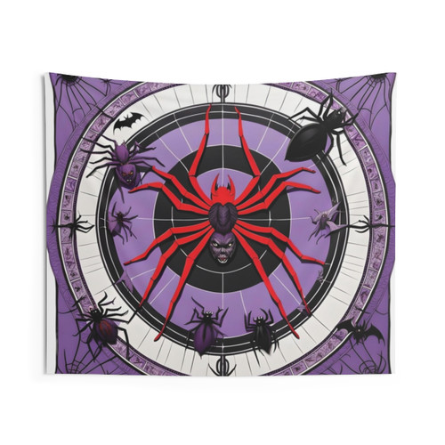 Terrifying Red Spider Mandala Tapestry