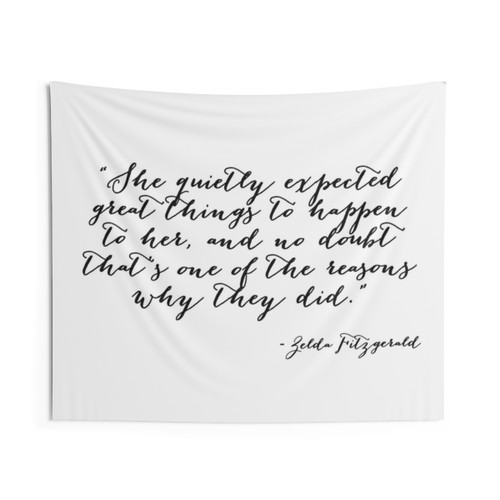 She Quietly Expected Great Things Inspirational Tapestry
