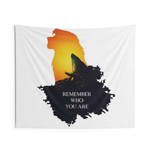 Motivational Lion King Tapestry Featuring Simba and Mufasa