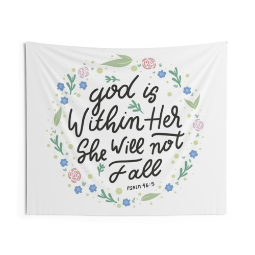 Christian Inspirational Tapestry with Psalm 46:5 Quote