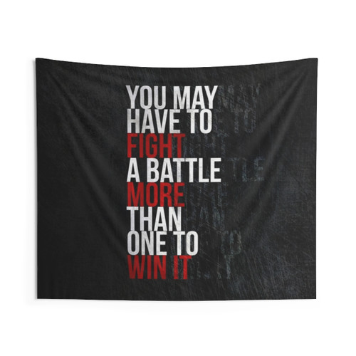 Motivational Gym Tapestry with Inspirational Quote