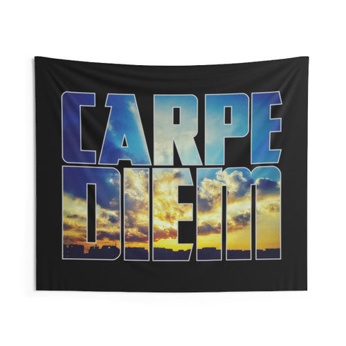 Carpe Diem II Motivational Inspirational Latin Quotes Tapestry