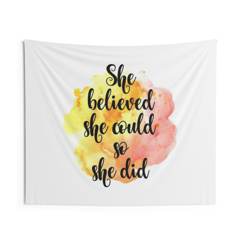 Inspirational She Believed She Could Tapestry