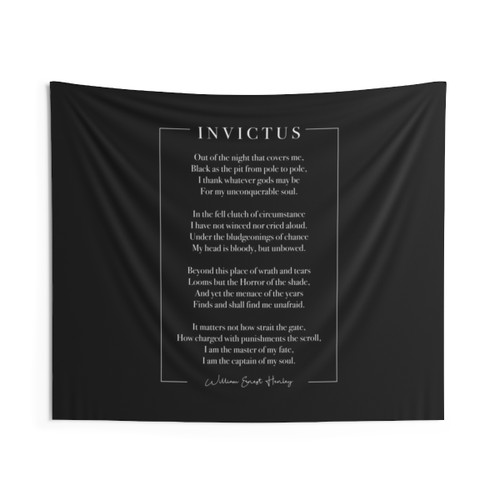 Invictus (White) Motivational Tapestry