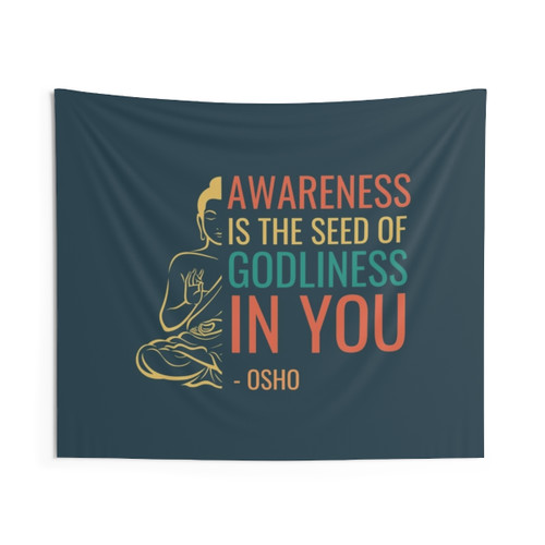 Osho Awareness Inspirational Tapestry Wall Hanging