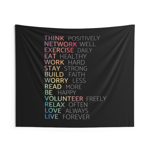 Motivational Lifestyle Tapestry with Positive Mindset Quotes