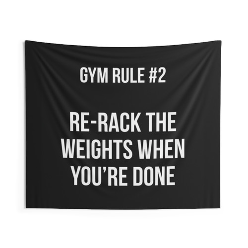 Gym Rules Motivational Tapestry for Workout and Fitness Inspiration