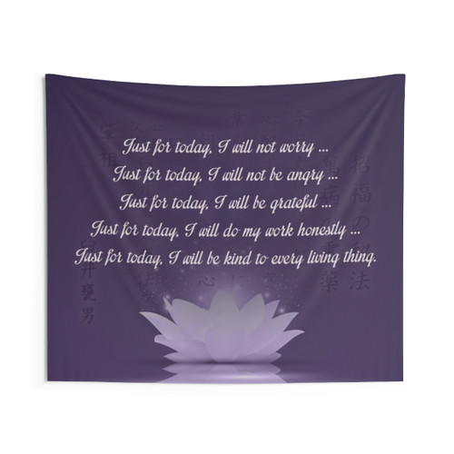 Reiki Principles Tapestry - Reiki Precepts Wall Hanging