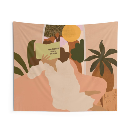 Inspirational 'You Deserve Good Things' Tapestry