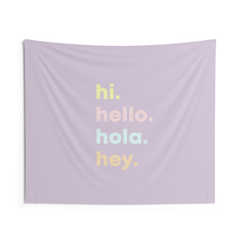 Greeting Tapestry with Inspirational Typography