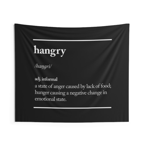 Inspirational Monochrome Tapestry with Hangry Motivation Quotes