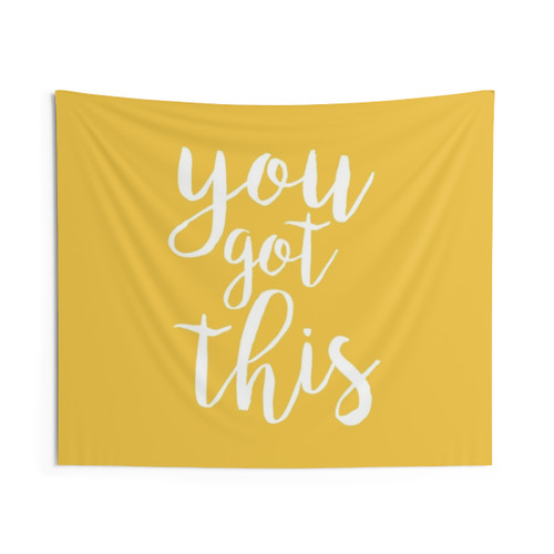 Inspirational Yellow Aesthetic Quote Tapestry