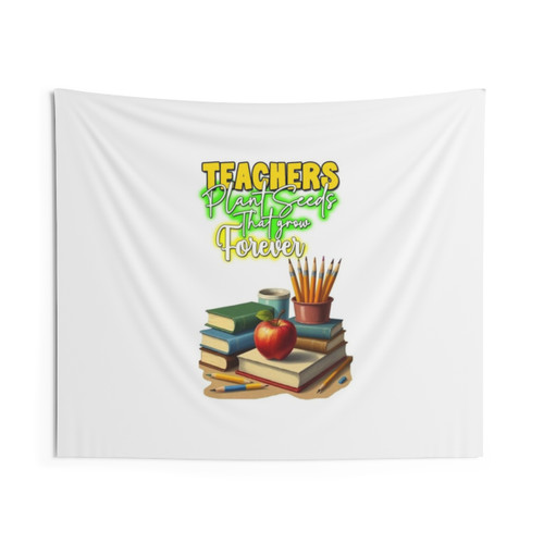 Positive affirmations tapestry with floral and book design