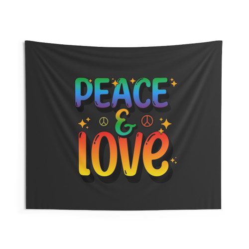 Retro Peace and Love Affirmation Tapestry