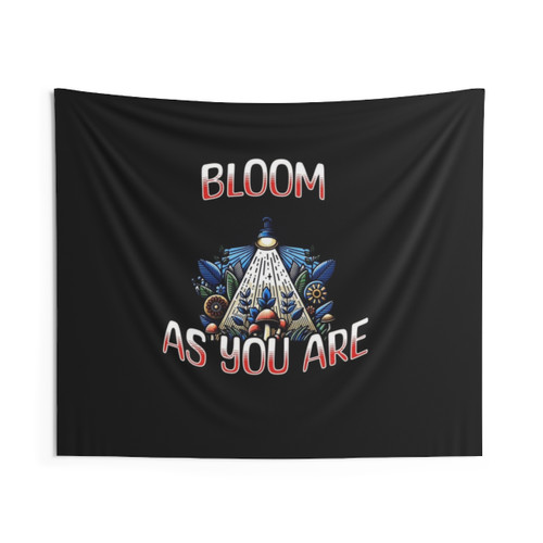 Positive Affirmations Retro Tapestry with Bloom as You Are Design