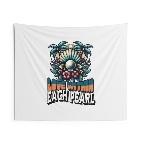 Motivational tapestry with floral design and positive affirmation